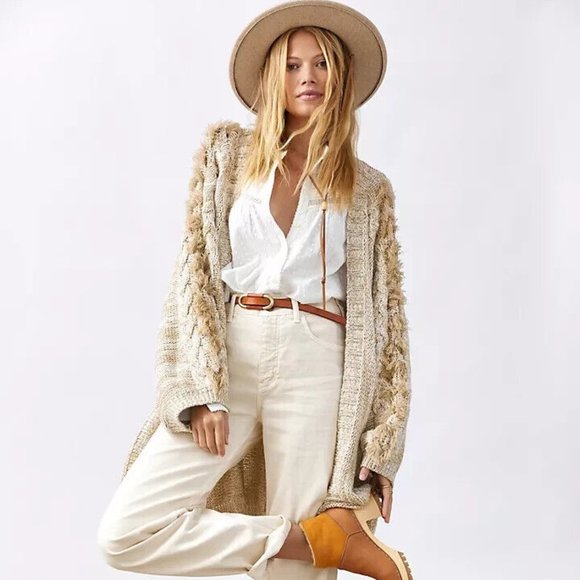 Anthropologie Braided-Sleeve Cardigan one size new - Picture 5 of 5